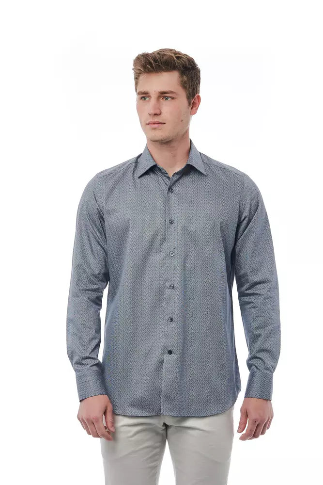 Bagutta Black Cotton Men Shirt - ClickThatClicks 