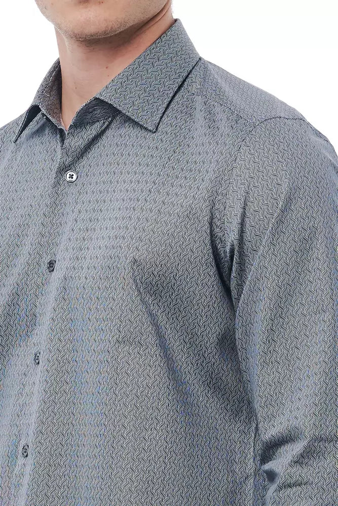 Bagutta Black Cotton Men Shirt - ClickThatClicks 
