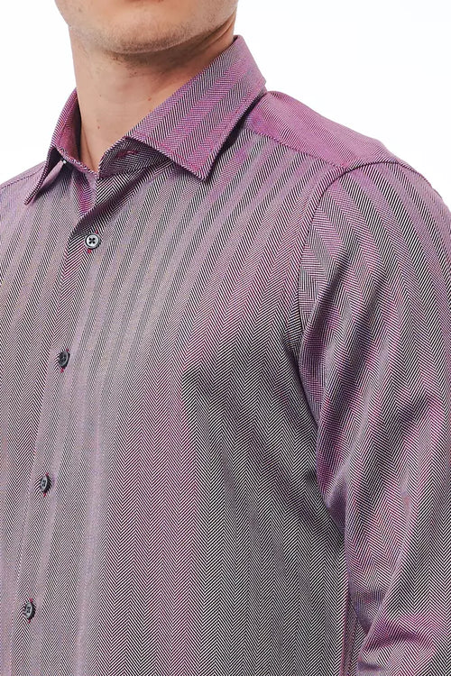 Bagutta Burgundy Cotton Men Shirt - ClickThatClicks 