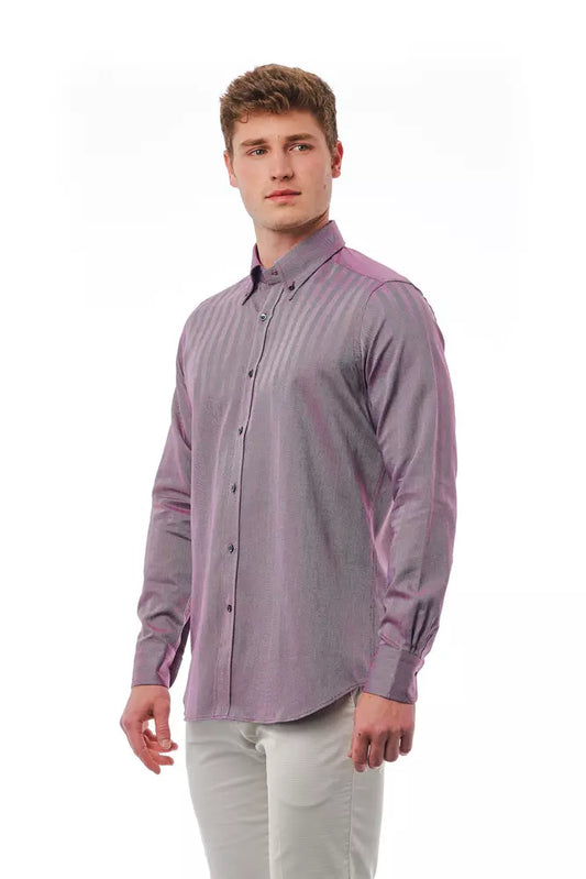 Bagutta Burgundy Cotton Men Shirt - ClickThatClicks 