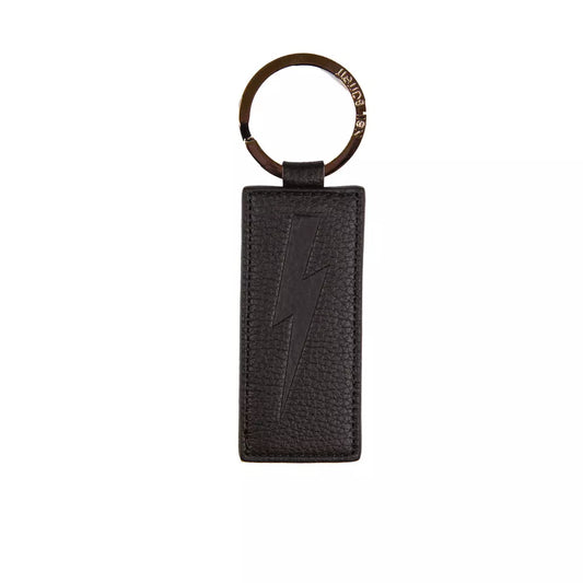 Neil Barrett Black Leather Men Keychain - ClickThatClicks 