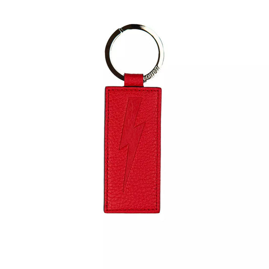 Neil Barrett Red Leather Men Keychain - ClickThatClicks 