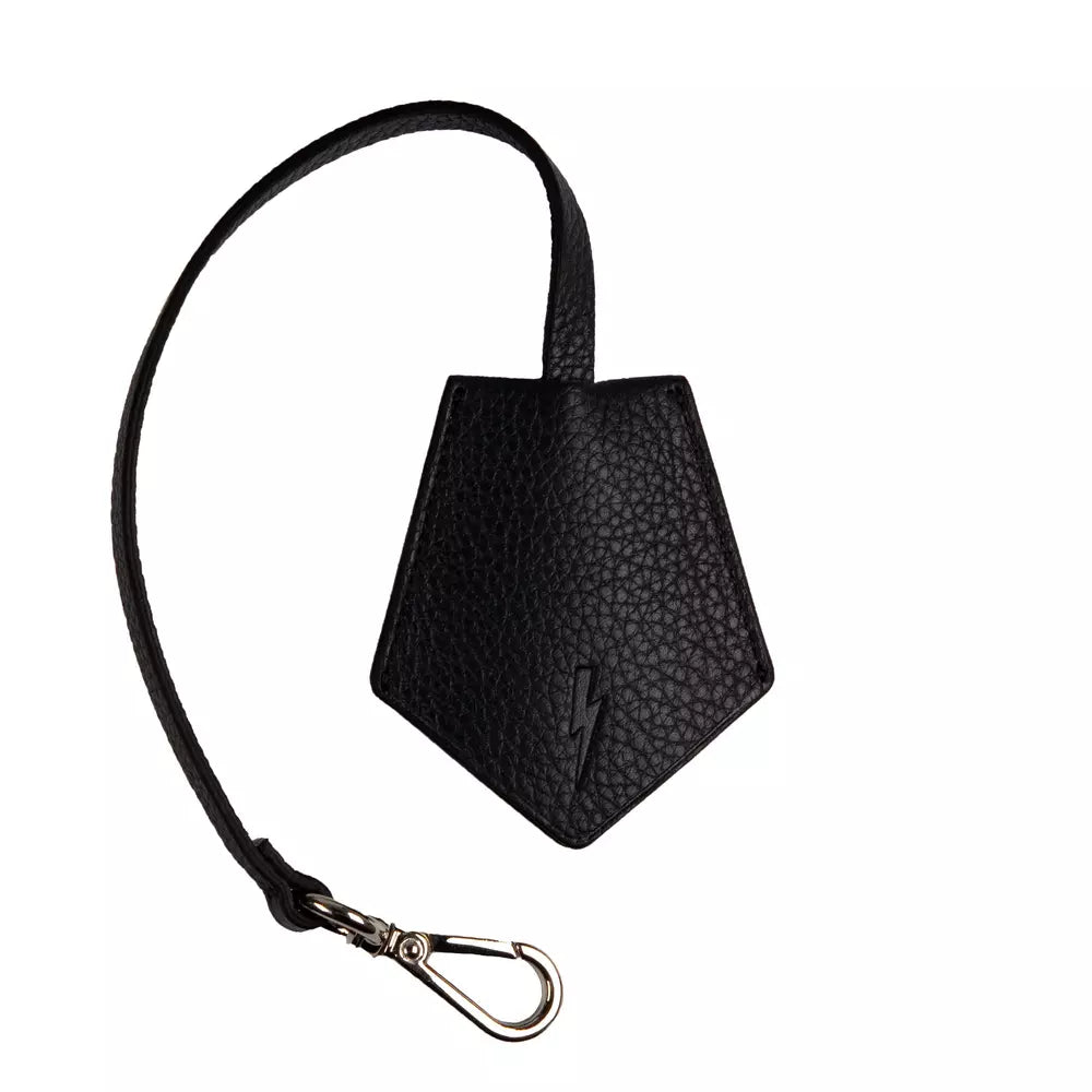 Neil Barrett Black Leather Men Keychain - ClickThatClicks 