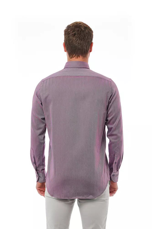 Bagutta Burgundy Cotton Men Shirt - ClickThatClicks 