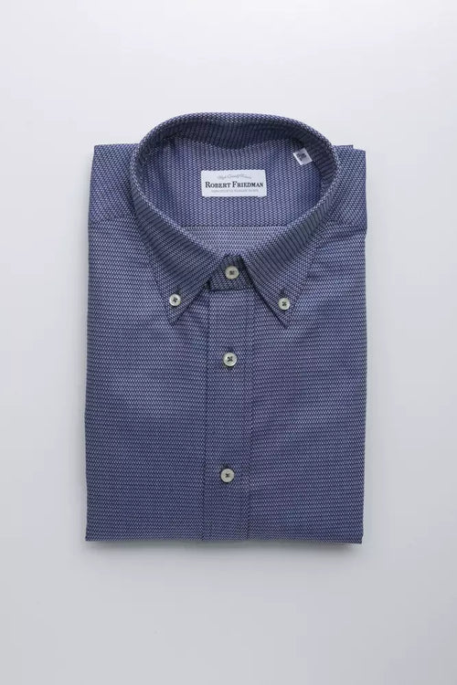 Robert Friedman Blue Cotton Men's Shirt - ClickThatClicks 