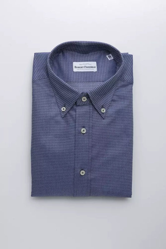 Robert Friedman Blue Cotton Men's Shirt - ClickThatClicks 