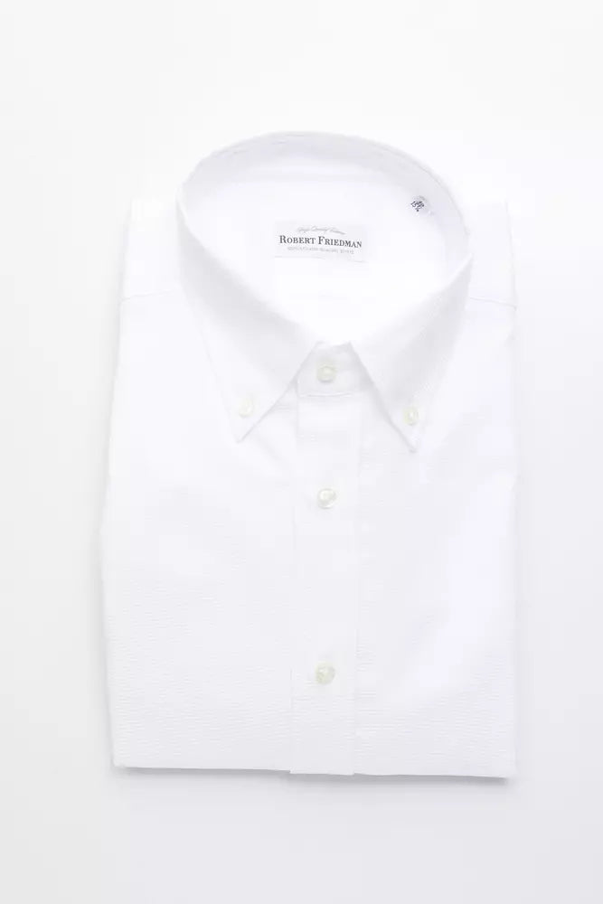 Robert Friedman White Cotton Men's Shirt - ClickThatClicks 