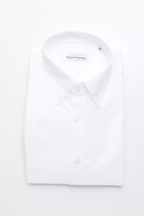 Robert Friedman White Cotton Men's Shirt - ClickThatClicks 
