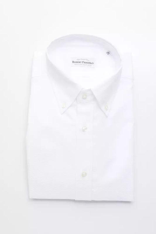 Robert Friedman White Cotton Men's Shirt - ClickThatClicks 