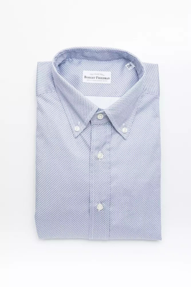 Robert Friedman Light Blue Cotton Men Shirt - ClickThatClicks 