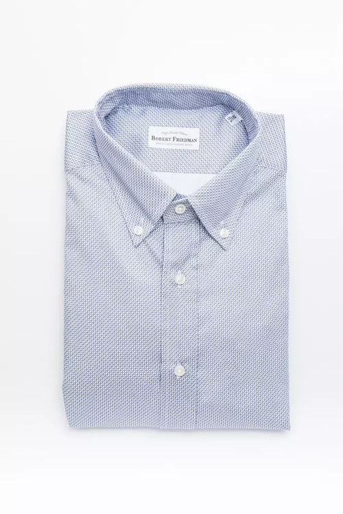 Robert Friedman Light Blue Cotton Men Shirt - ClickThatClicks 
