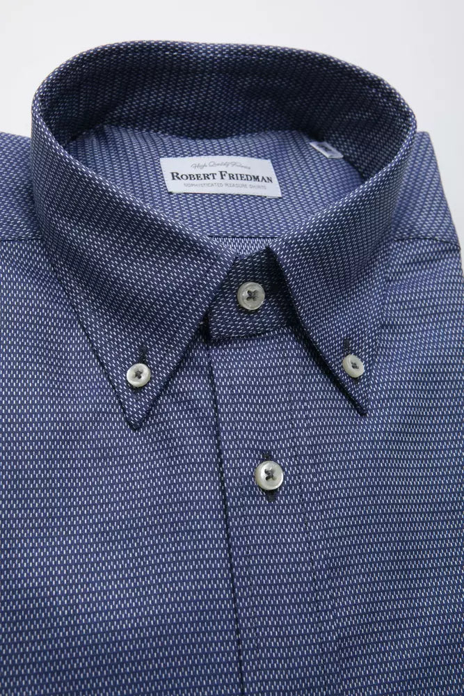 Robert Friedman Blue Cotton Men's Shirt - ClickThatClicks 