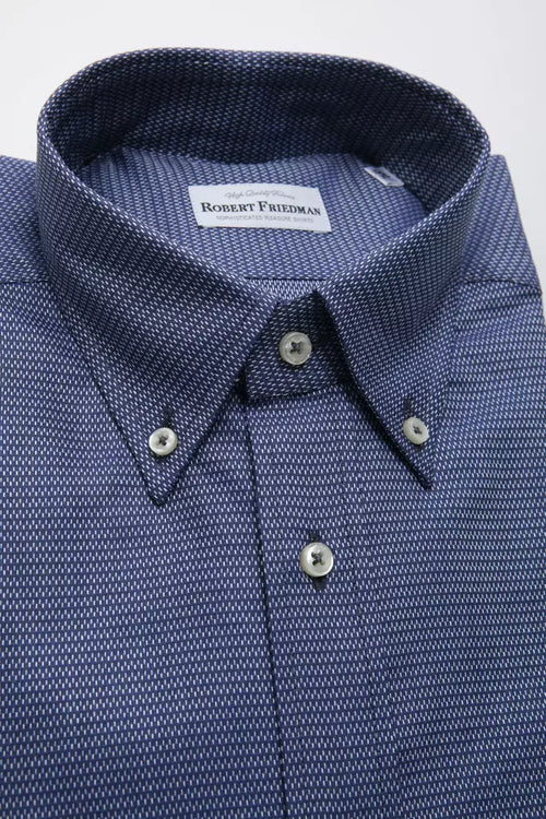 Robert Friedman Blue Cotton Men's Shirt - ClickThatClicks 