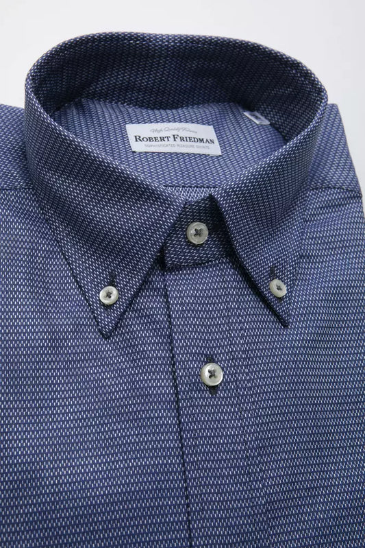 Robert Friedman Blue Cotton Men's Shirt - ClickThatClicks 