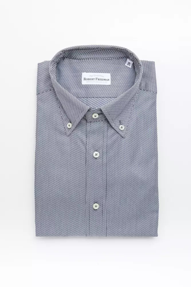 Robert Friedman Blue Cotton Men's Shirt - ClickThatClicks 