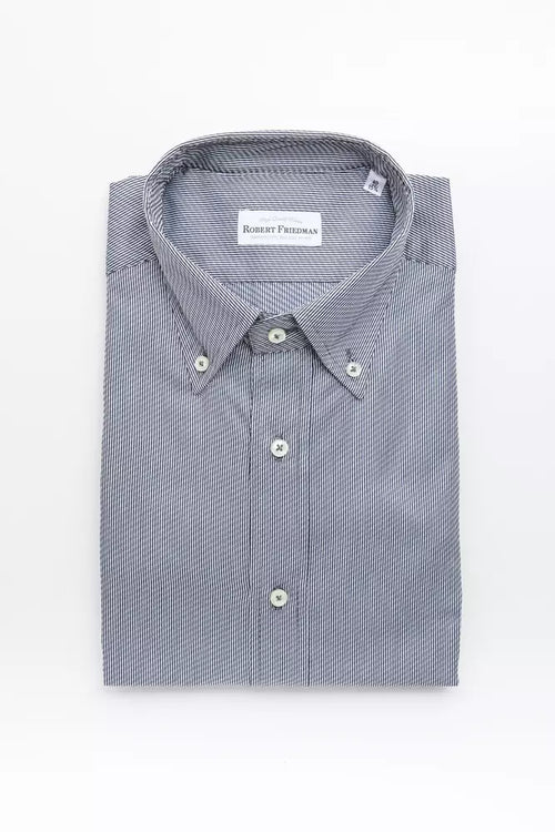 Robert Friedman Blue Cotton Men's Shirt - ClickThatClicks 