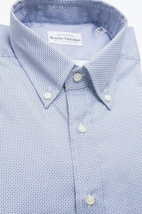 Robert Friedman Light Blue Cotton Men Shirt - ClickThatClicks 