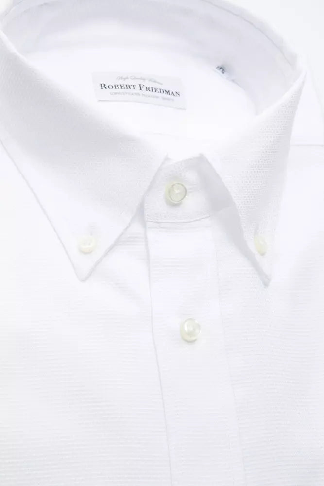 Robert Friedman White Cotton Men's Shirt - ClickThatClicks 