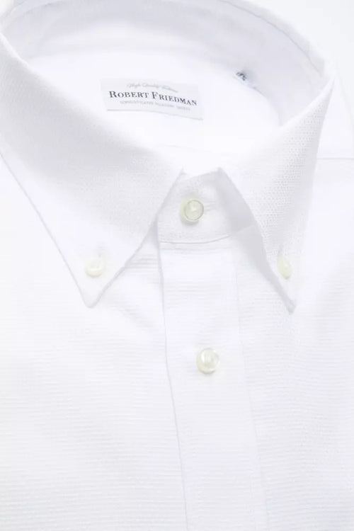 Robert Friedman White Cotton Men's Shirt - ClickThatClicks 