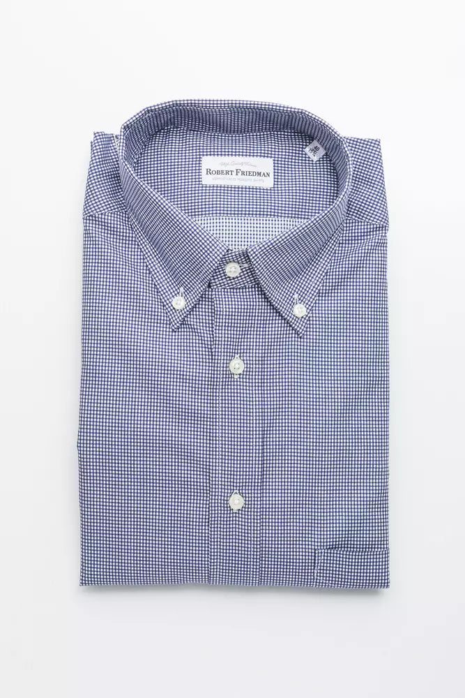 Robert Friedman Blue Cotton Men's Shirt - ClickThatClicks 