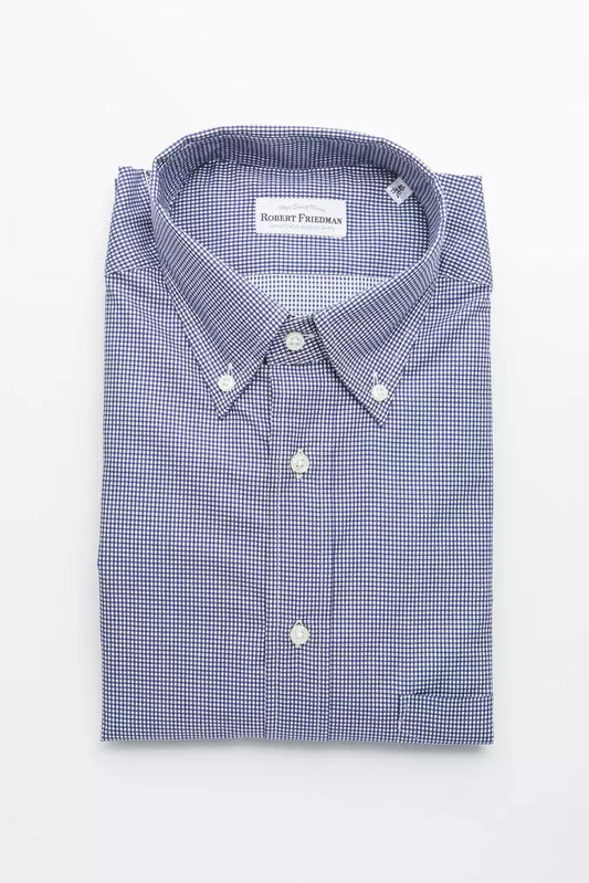 Robert Friedman Blue Cotton Men's Shirt - ClickThatClicks 