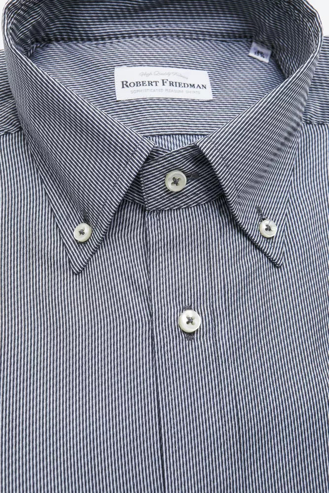 Robert Friedman Blue Cotton Men's Shirt - ClickThatClicks 