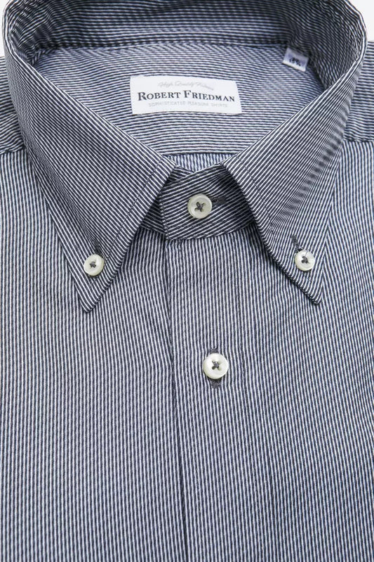 Robert Friedman Blue Cotton Men's Shirt - ClickThatClicks 