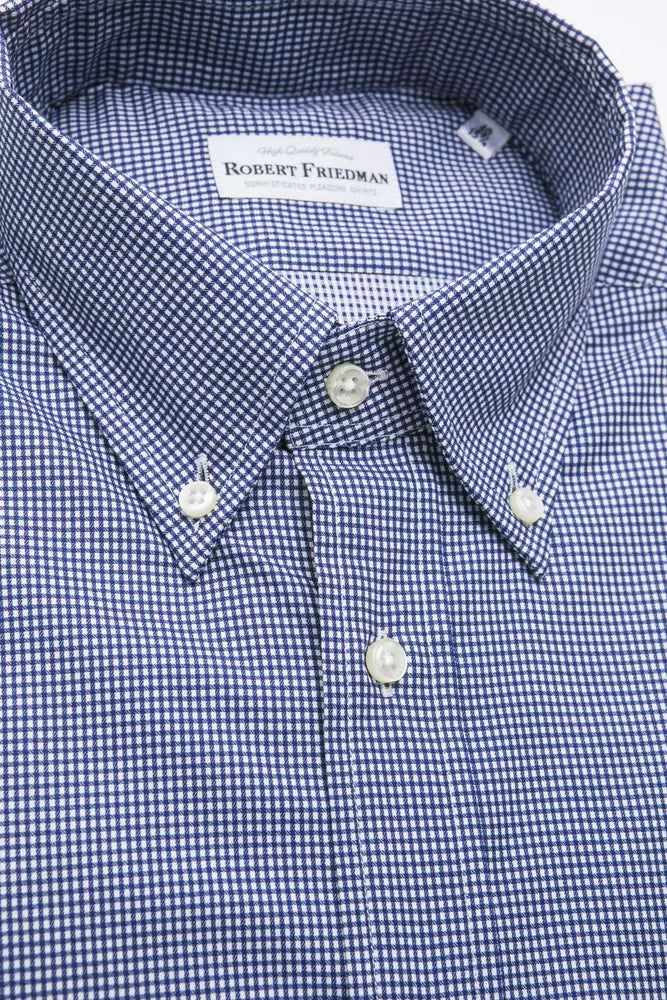 Robert Friedman Blue Cotton Men's Shirt - ClickThatClicks 