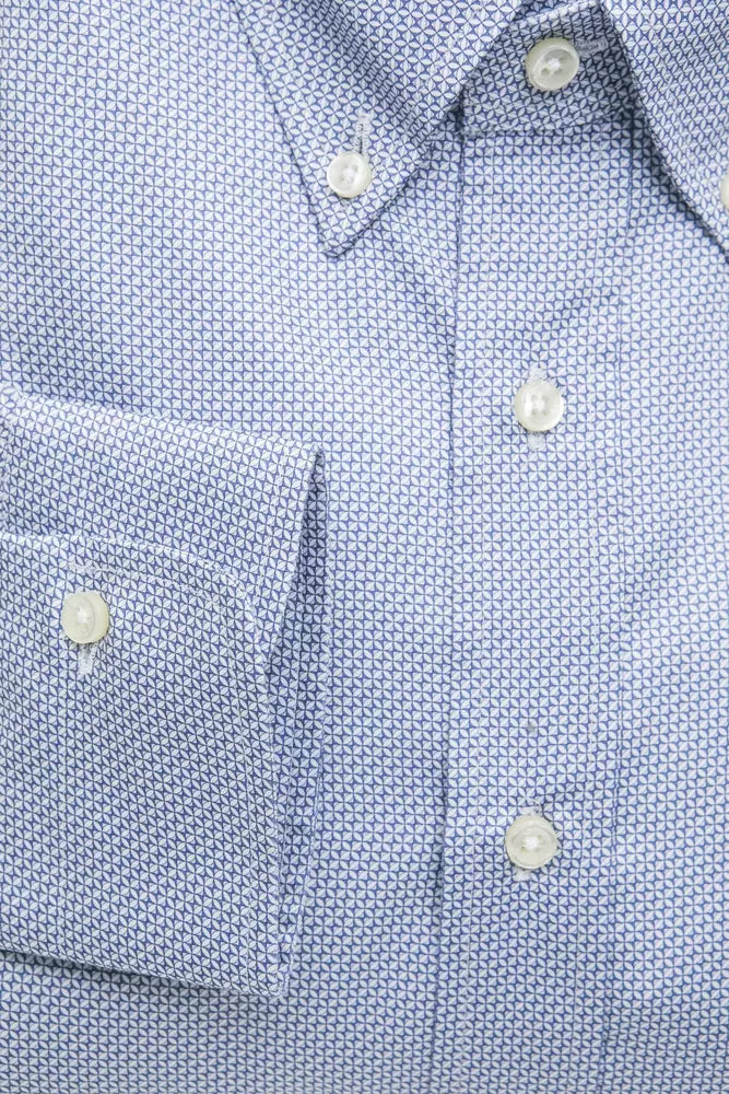 Robert Friedman Light Blue Cotton Men Shirt - ClickThatClicks 