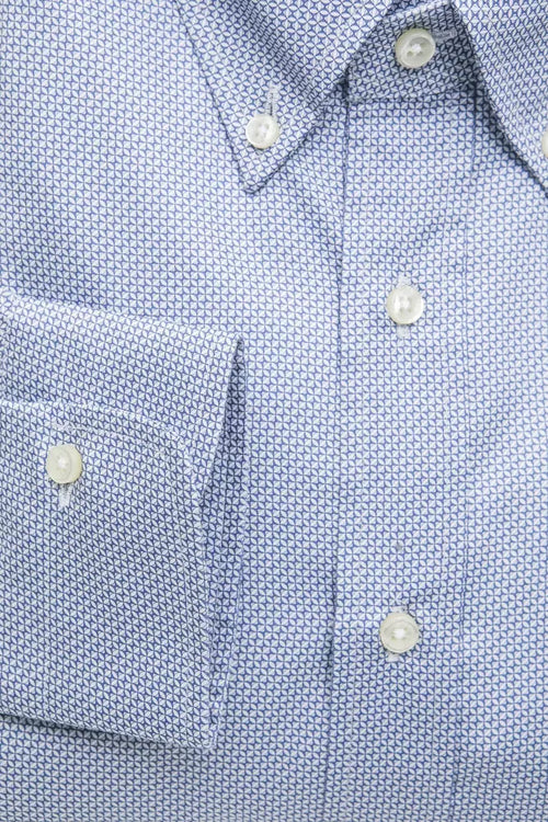 Robert Friedman Light Blue Cotton Men Shirt - ClickThatClicks 