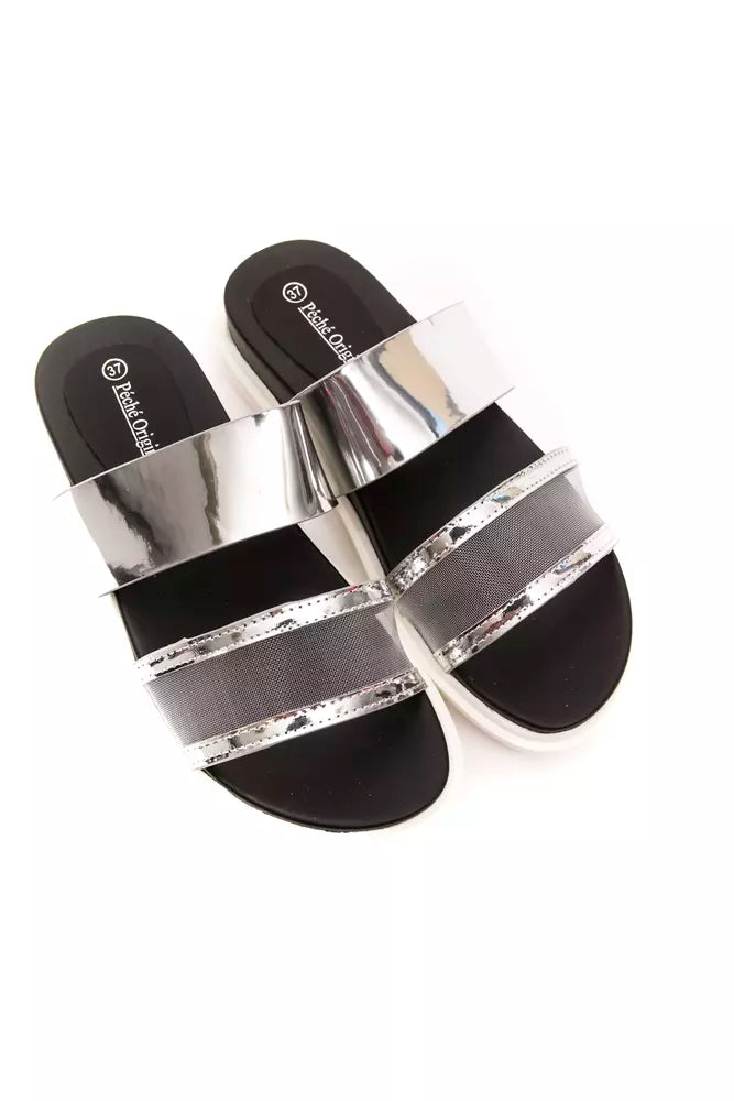 Péché Originel Silver Polyethylene Women Sandal - ClickThatClicks 