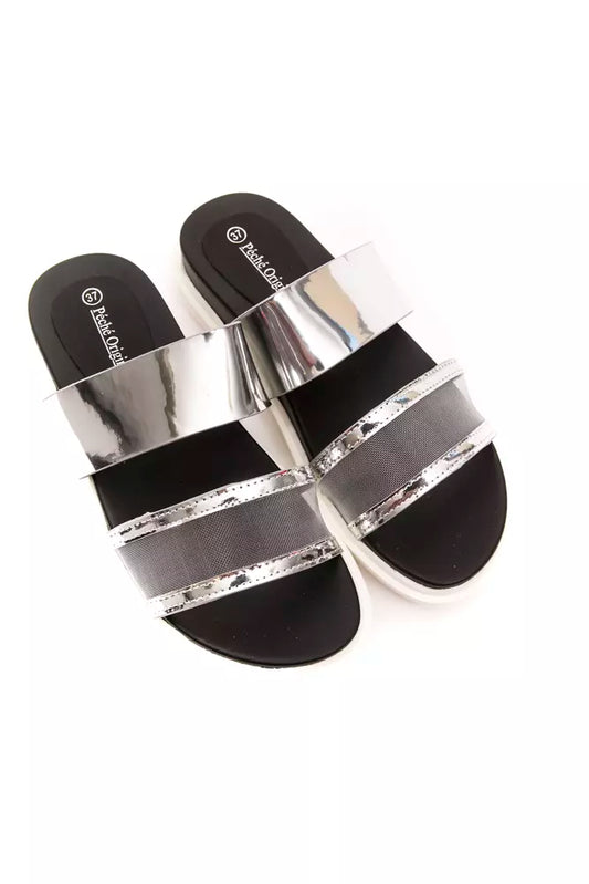 Péché Originel Silver Polyethylene Women Sandal - ClickThatClicks 