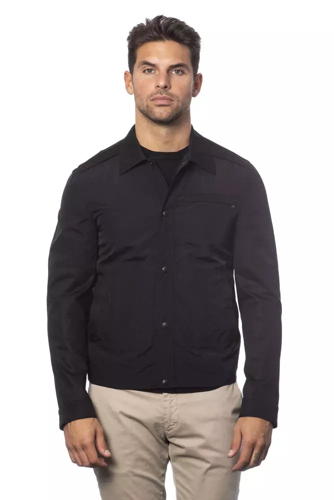 Verri Black Cotton Men Bomber Jacket - ClickThatClicks 