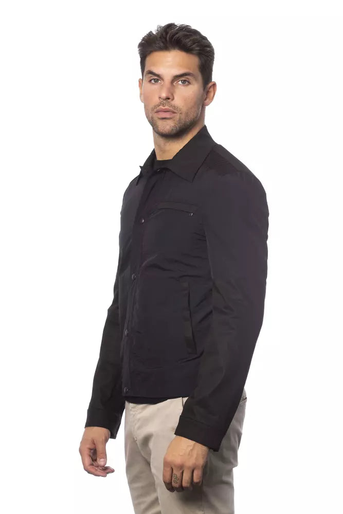 Verri Black Cotton Men Bomber Jacket - ClickThatClicks 