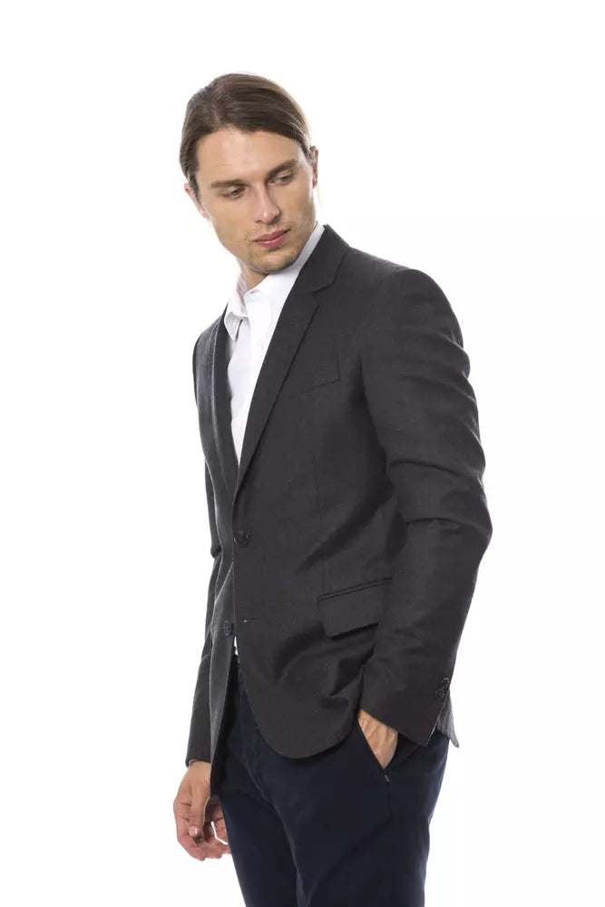 Verri Gray Wool Men Blazer - ClickThatClicks 