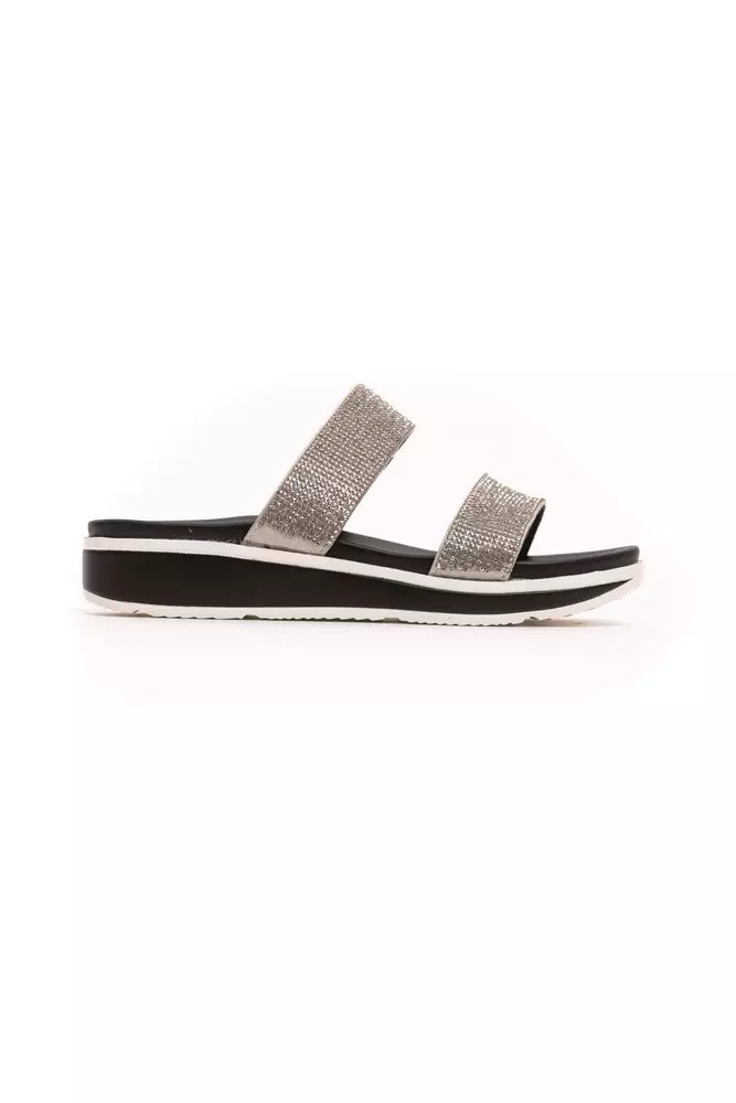 Péché Originel Silver Textile Women Sandal - ClickThatClicks 