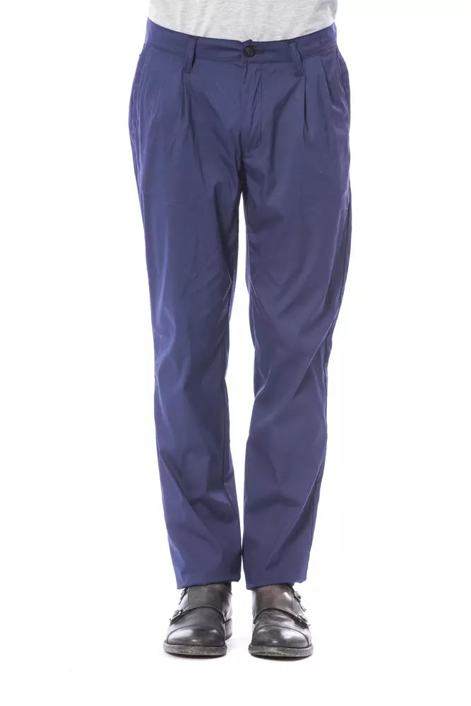 Verri Blue Cotton Men's Chino Pant - ClickThatClicks 