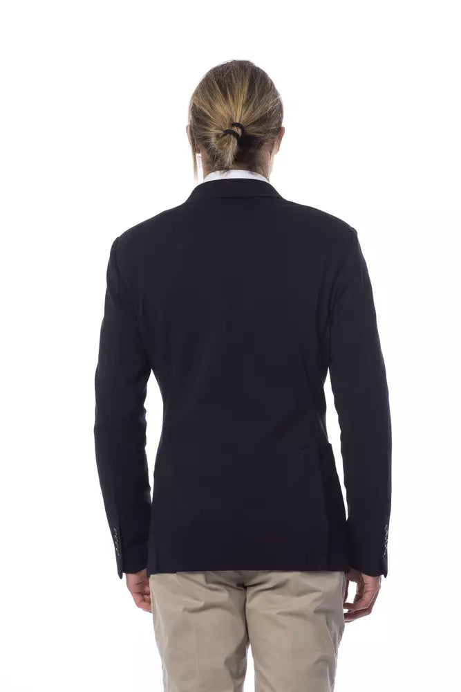 Verri Blue Viscose Men Blazer - ClickThatClicks 