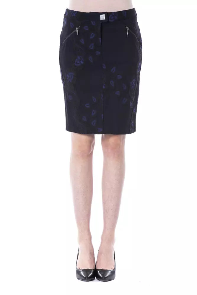 BYBLOS Blue Cotton Women Skirt - ClickThatClicks 