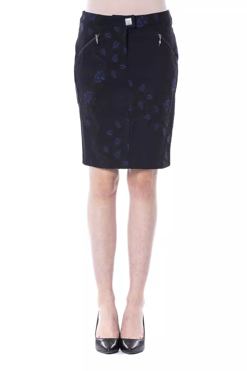 BYBLOS Blue Cotton Women Skirt - ClickThatClicks 