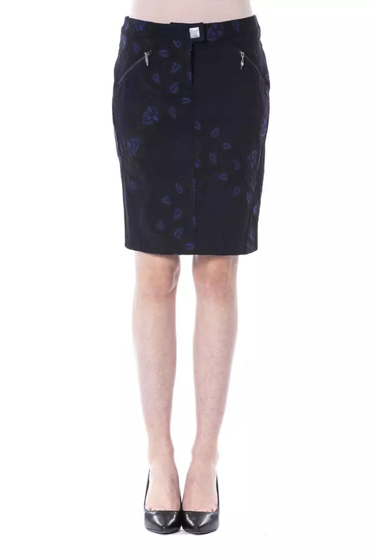 BYBLOS Blue Cotton Women Skirt - ClickThatClicks 