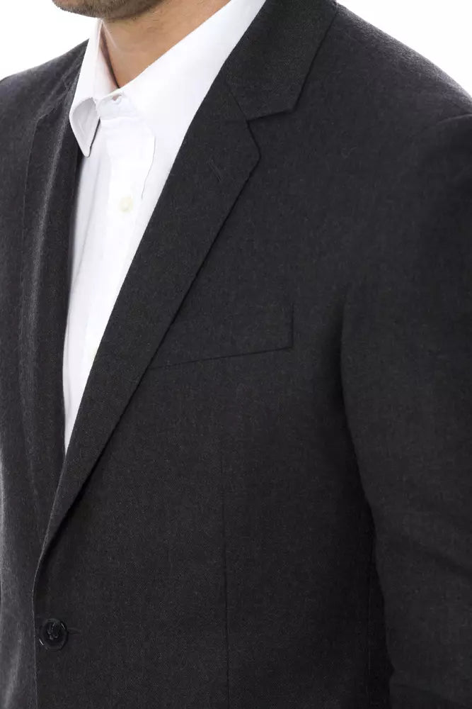 Verri Gray Wool Men Blazer - ClickThatClicks 