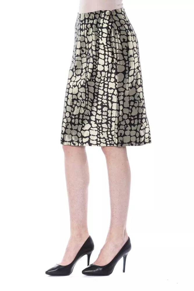 BYBLOS Gold Viscose Women Skirt - ClickThatClicks 