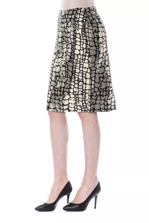 BYBLOS Gold Viscose Women Skirt - ClickThatClicks 