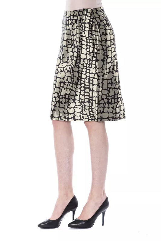 BYBLOS Gold Viscose Women Skirt - ClickThatClicks 