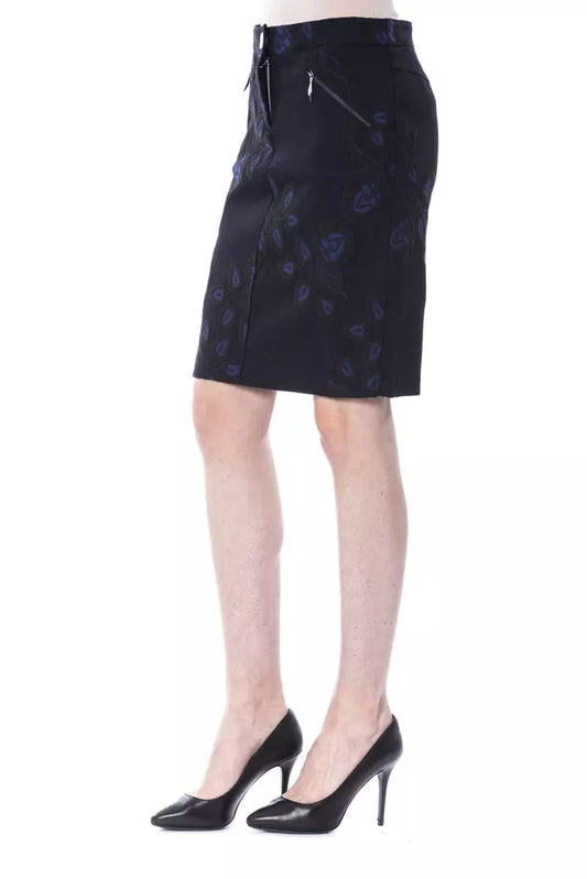 BYBLOS Blue Cotton Women Skirt - ClickThatClicks 