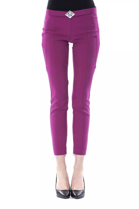 BYBLOS Purple Polyester Women Pants - ClickThatClicks 