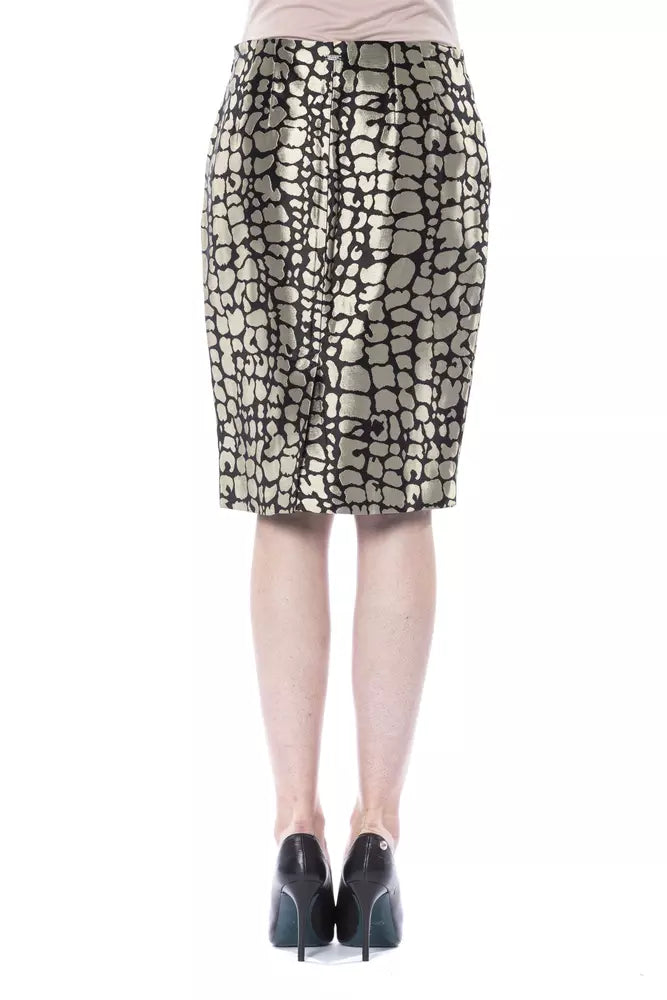 BYBLOS Gold Viscose Women Skirt - ClickThatClicks 