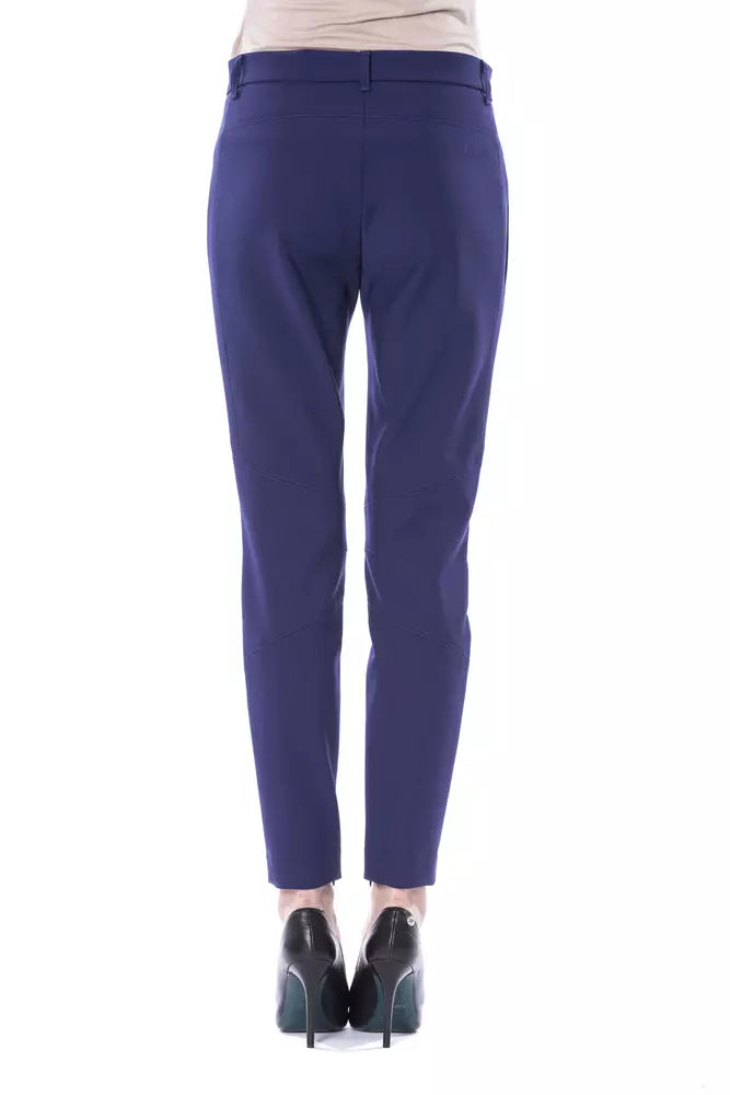 BYBLOS Blue Polyester Women's Slim-Fit Pant - ClickThatClicks 