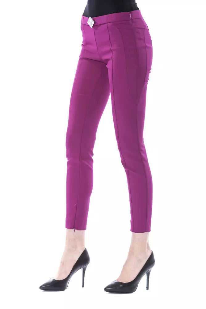 BYBLOS Purple Polyester Women Pants - ClickThatClicks 